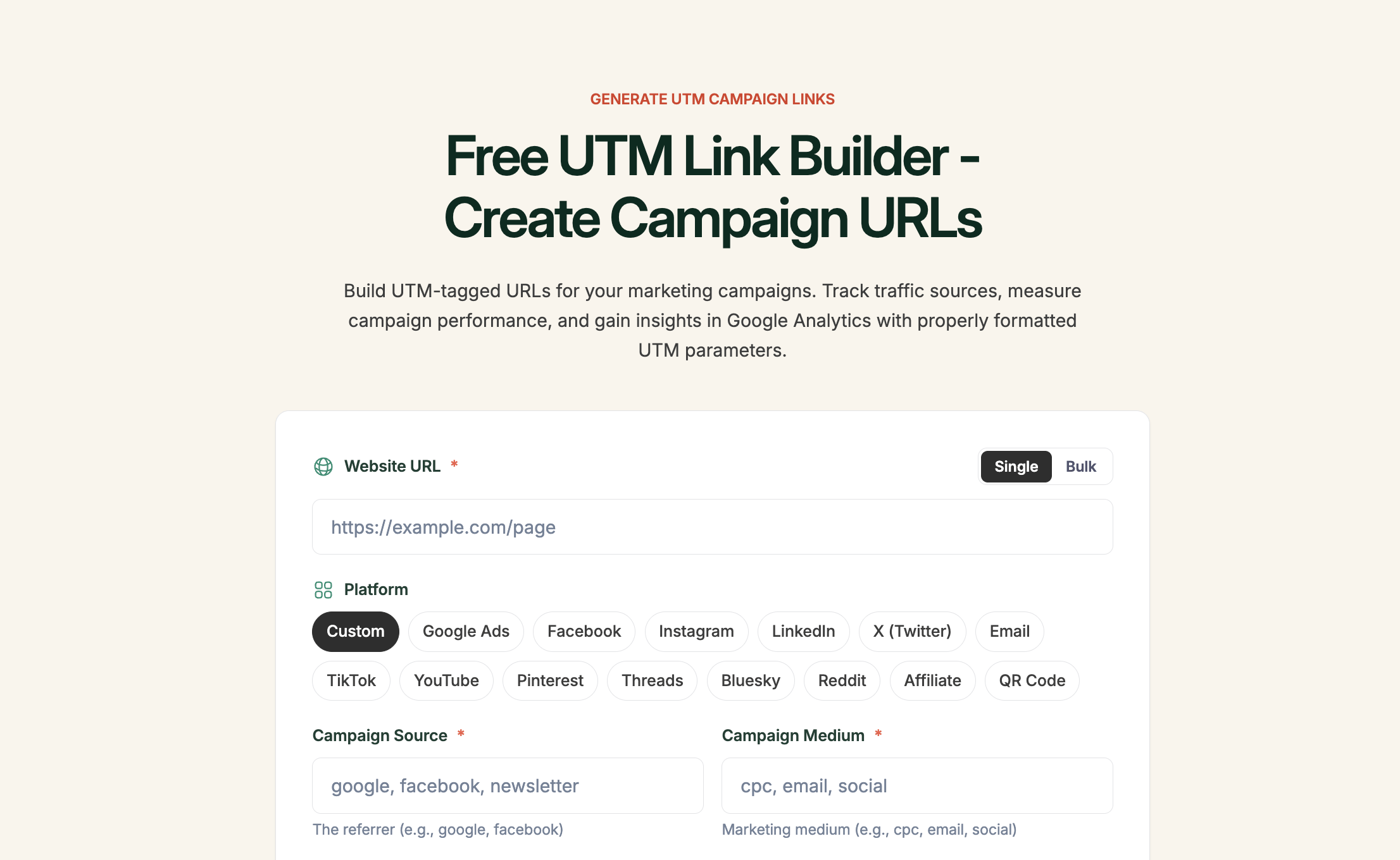 Free UTM Link Builder - Create Campaign Tracking URLs