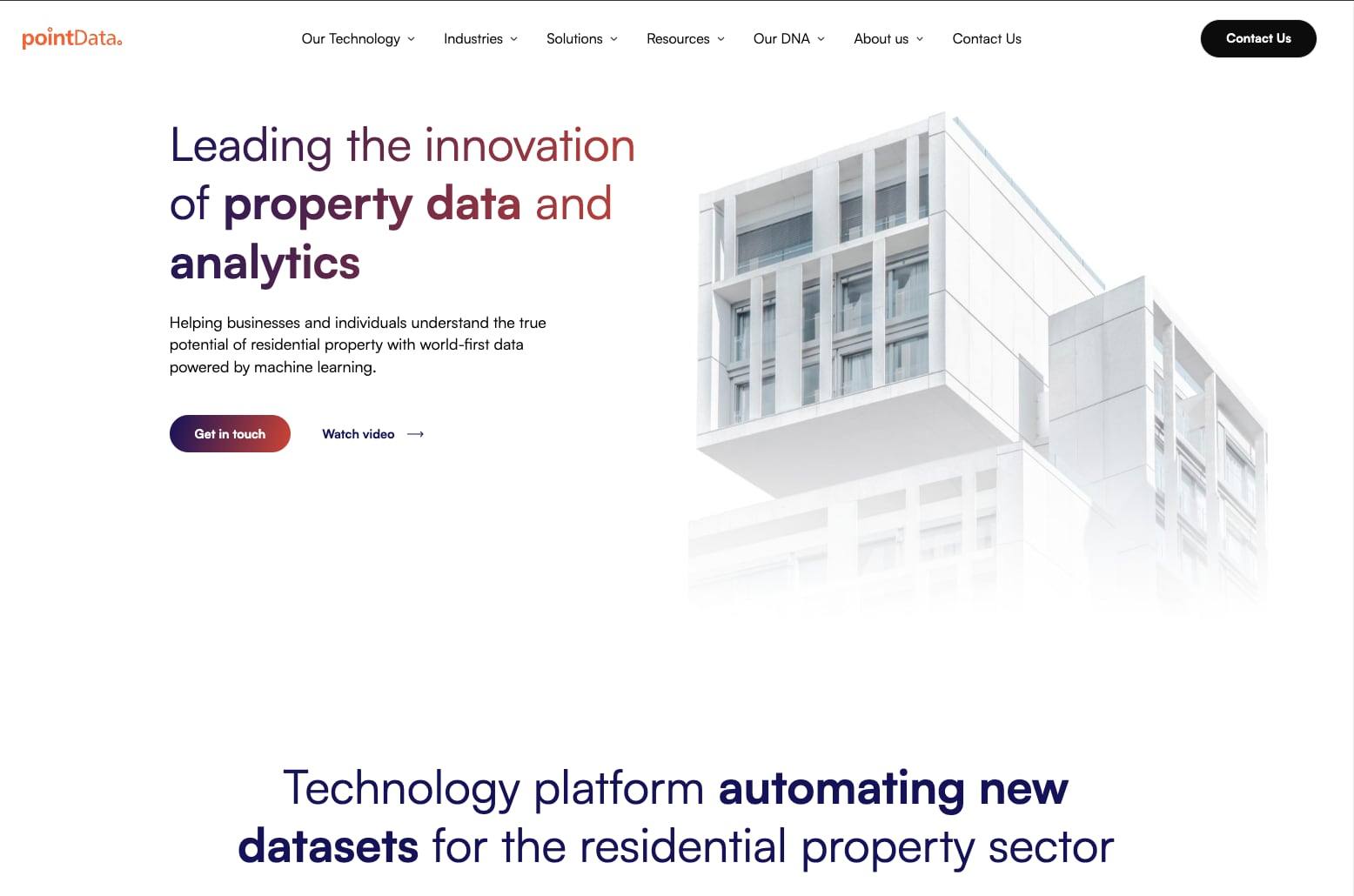 PointData website showcase