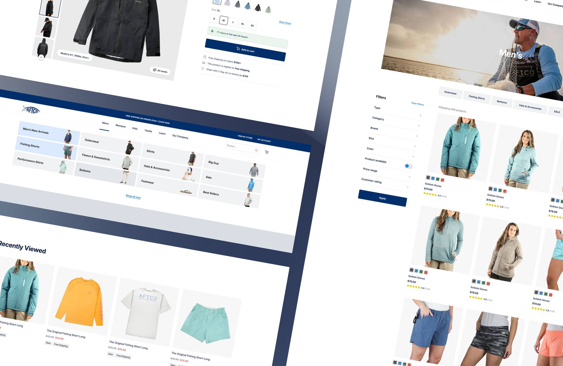 AFTCO Products screens